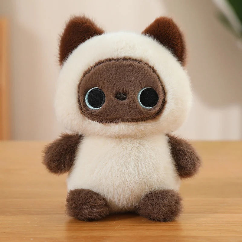 Animais Sentados Fofos – Pelúcias de Panda Vermelho, Raposa, Bicho-Preguiça, Gato, Capivara e Porquinho | Brinquedo de Pelúcia Macio para Crianças