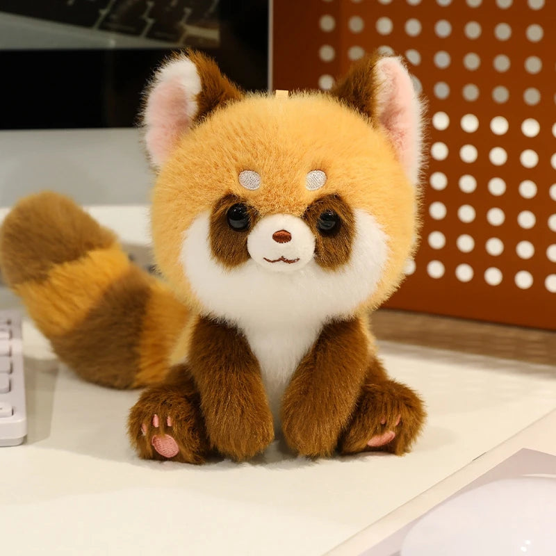 Animais Sentados Fofos – Pelúcias de Panda Vermelho, Raposa, Bicho-Preguiça, Gato, Capivara e Porquinho | Brinquedo de Pelúcia Macio para Crianças