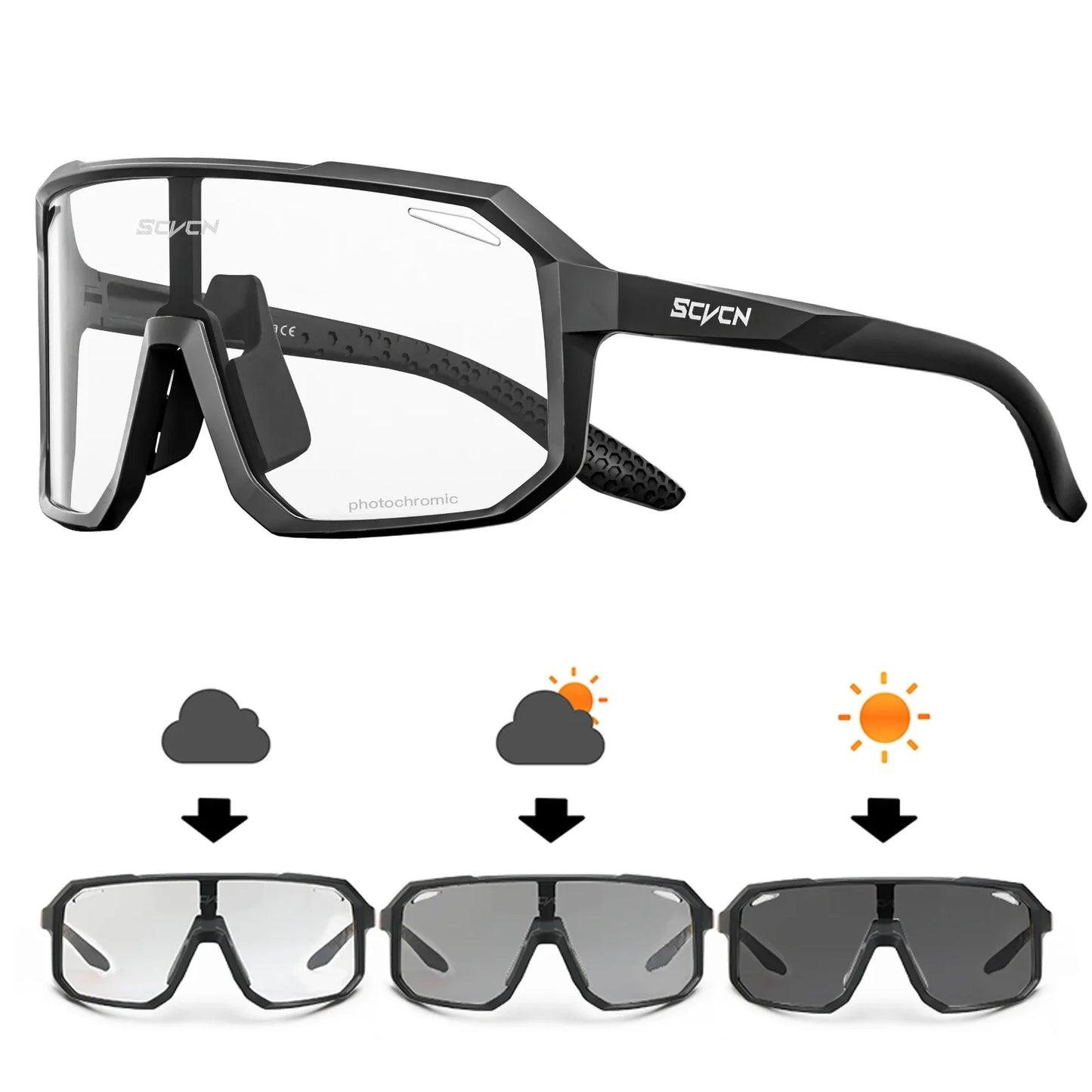Óculos de ciclismo SCVCN para bicicleta, montanha, caminhada, acampamento, golfe, óculos de sol com proteção UV400 para homens e mulheres
