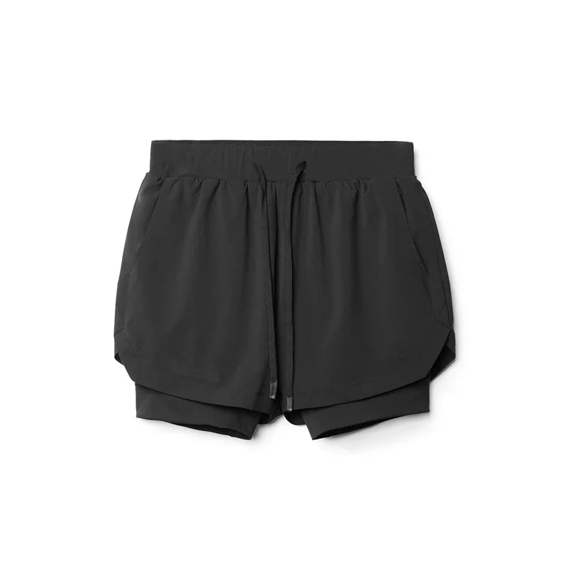 Shorts Masculinos 2 em 1 - Esportivos, Respiráveis e de Secagem Rápida