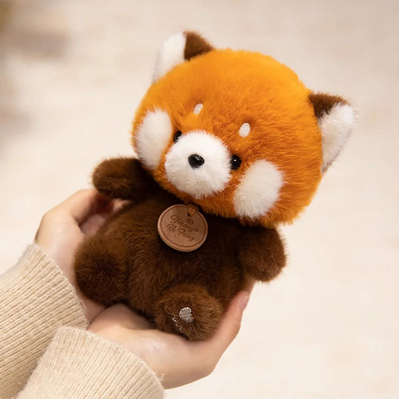 Animais Sentados Fofos – Pelúcias de Panda Vermelho, Raposa, Bicho-Preguiça, Gato, Capivara e Porquinho | Brinquedo de Pelúcia Macio para Crianças