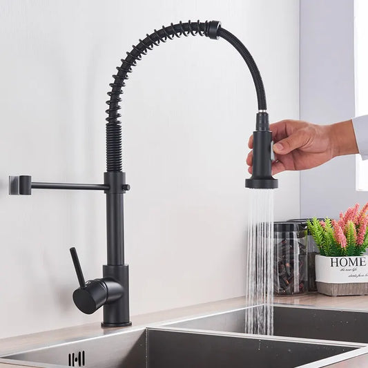 Torneira de Cozinha Retrátil - Misturador de Água Quente e Fria