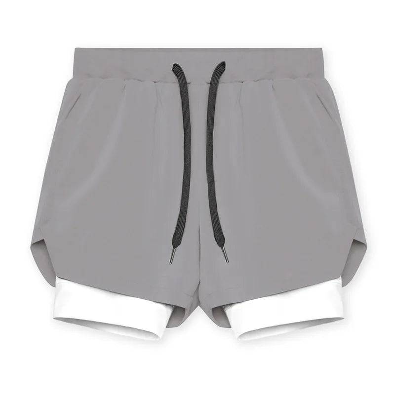 Shorts Masculinos 2 em 1 - Esportivos, Respiráveis e de Secagem Rápida