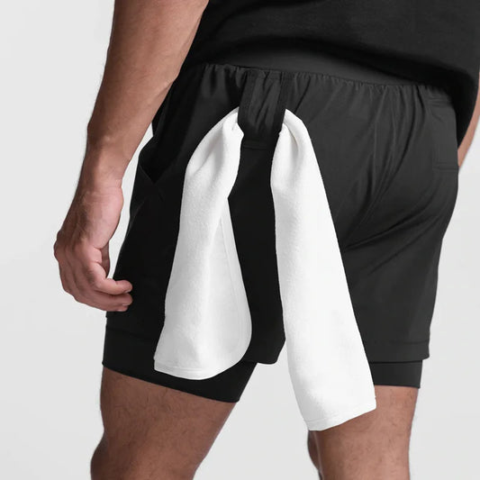 Shorts Masculinos 2 em 1 - Esportivos, Respiráveis e de Secagem Rápida
