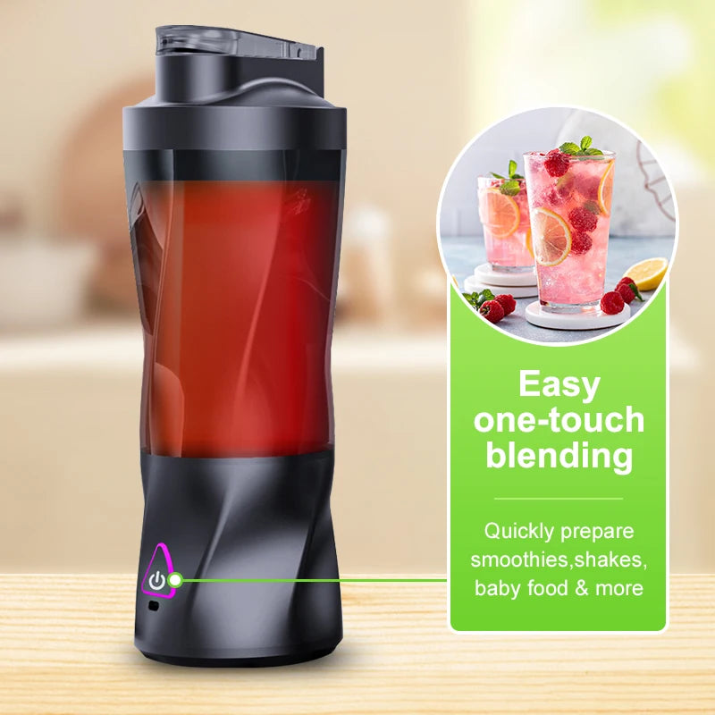 Liquidificador Elétrico Portátil 700ML - Espremedor de Frutas Frescas Multifuncional USB Recarregável para Shakes e Smoothies - Copo de Mistura para Uso Externo