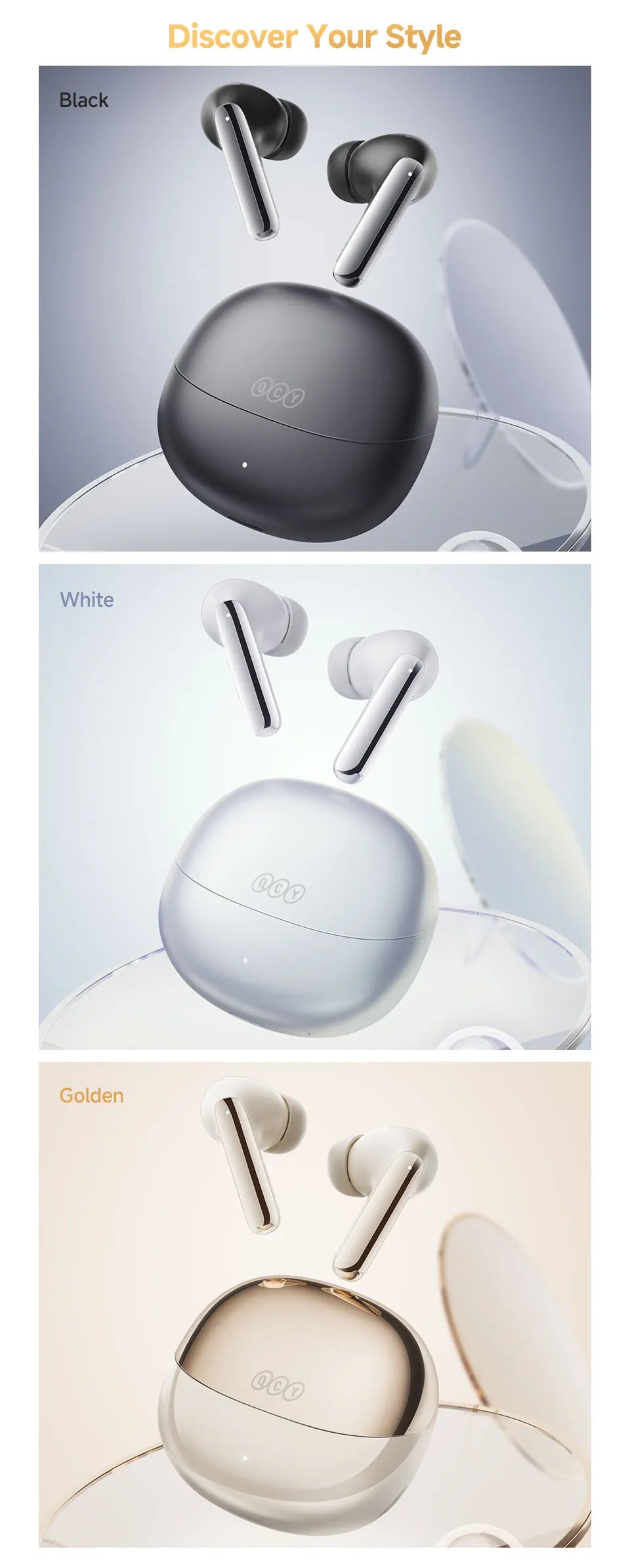 Fones de Ouvido QCY MeloBuds Pro ANC Bluetooth 5.3