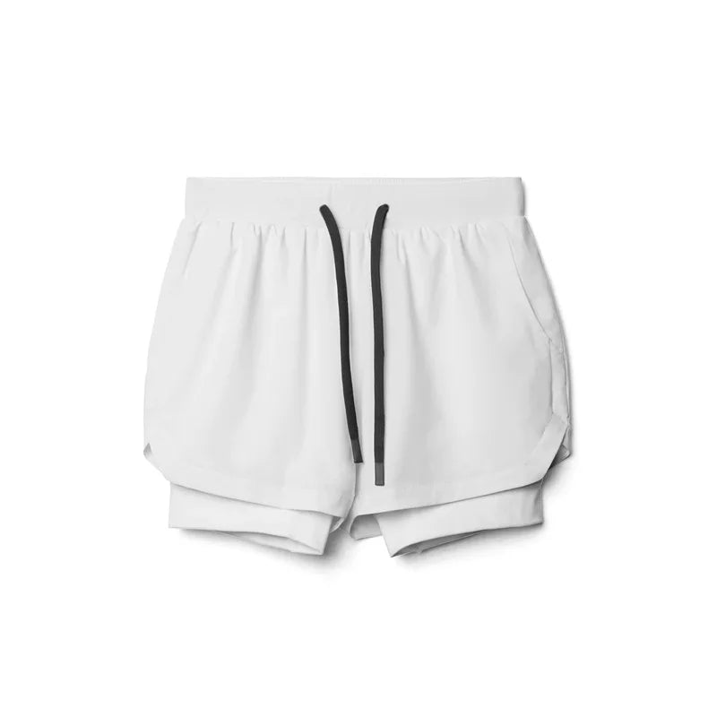 Shorts Masculinos 2 em 1 - Esportivos, Respiráveis e de Secagem Rápida
