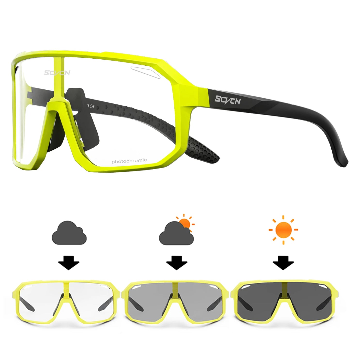 Óculos de ciclismo SCVCN para bicicleta, montanha, caminhada, acampamento, golfe, óculos de sol com proteção UV400 para homens e mulheres