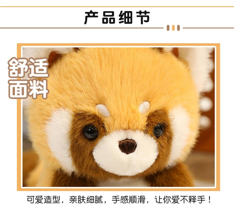 Animais Sentados Fofos – Pelúcias de Panda Vermelho, Raposa, Bicho-Preguiça, Gato, Capivara e Porquinho | Brinquedo de Pelúcia Macio para Crianças