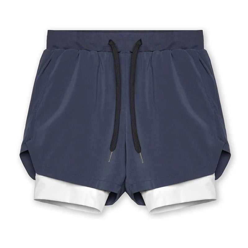 Shorts Masculinos 2 em 1 - Esportivos, Respiráveis e de Secagem Rápida