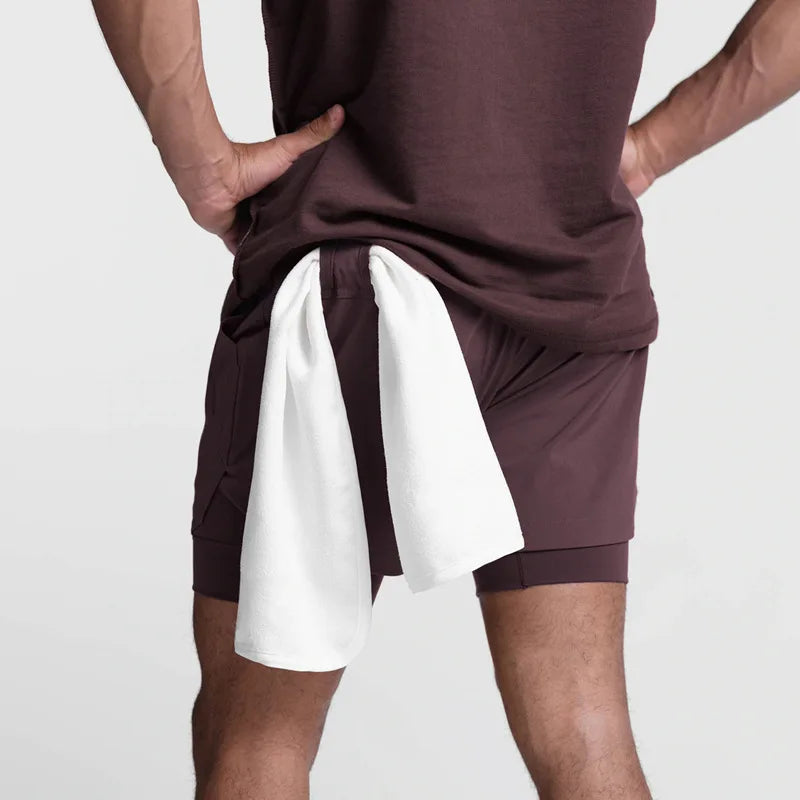 Shorts Masculinos 2 em 1 - Esportivos, Respiráveis e de Secagem Rápida
