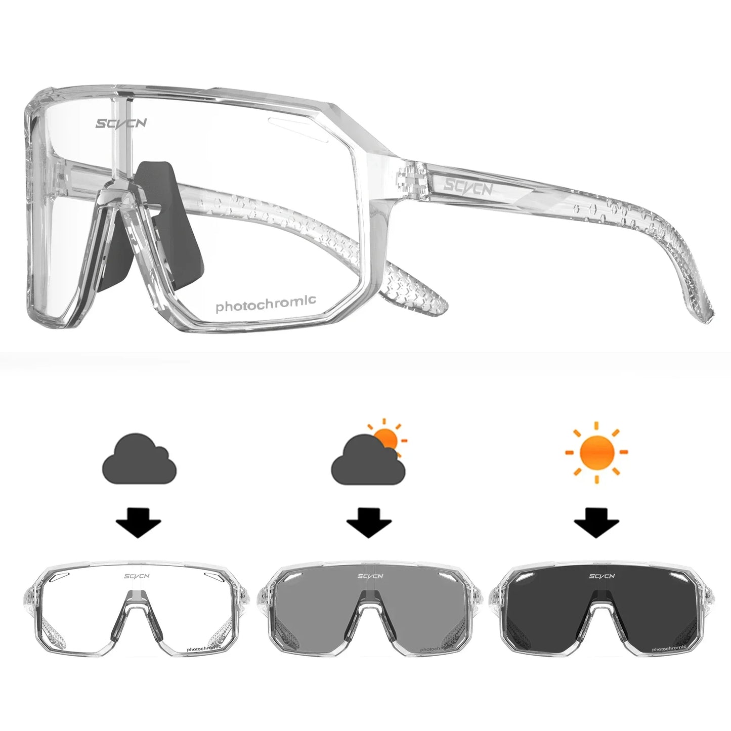 Óculos de ciclismo SCVCN para bicicleta, montanha, caminhada, acampamento, golfe, óculos de sol com proteção UV400 para homens e mulheres