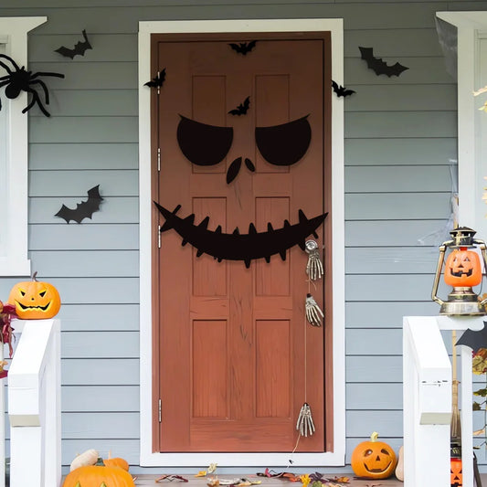 Adesivos decorativos de Halloween para portas, janelas, mãos de esqueleto, abóboras, faça você mesmo, diabo, chapéu de bruxa, adesivos de vidro para janelas, fantasmas.
