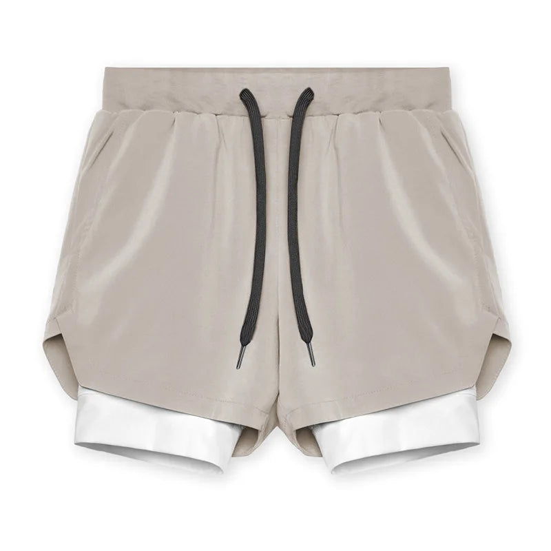Shorts Masculinos 2 em 1 - Esportivos, Respiráveis e de Secagem Rápida