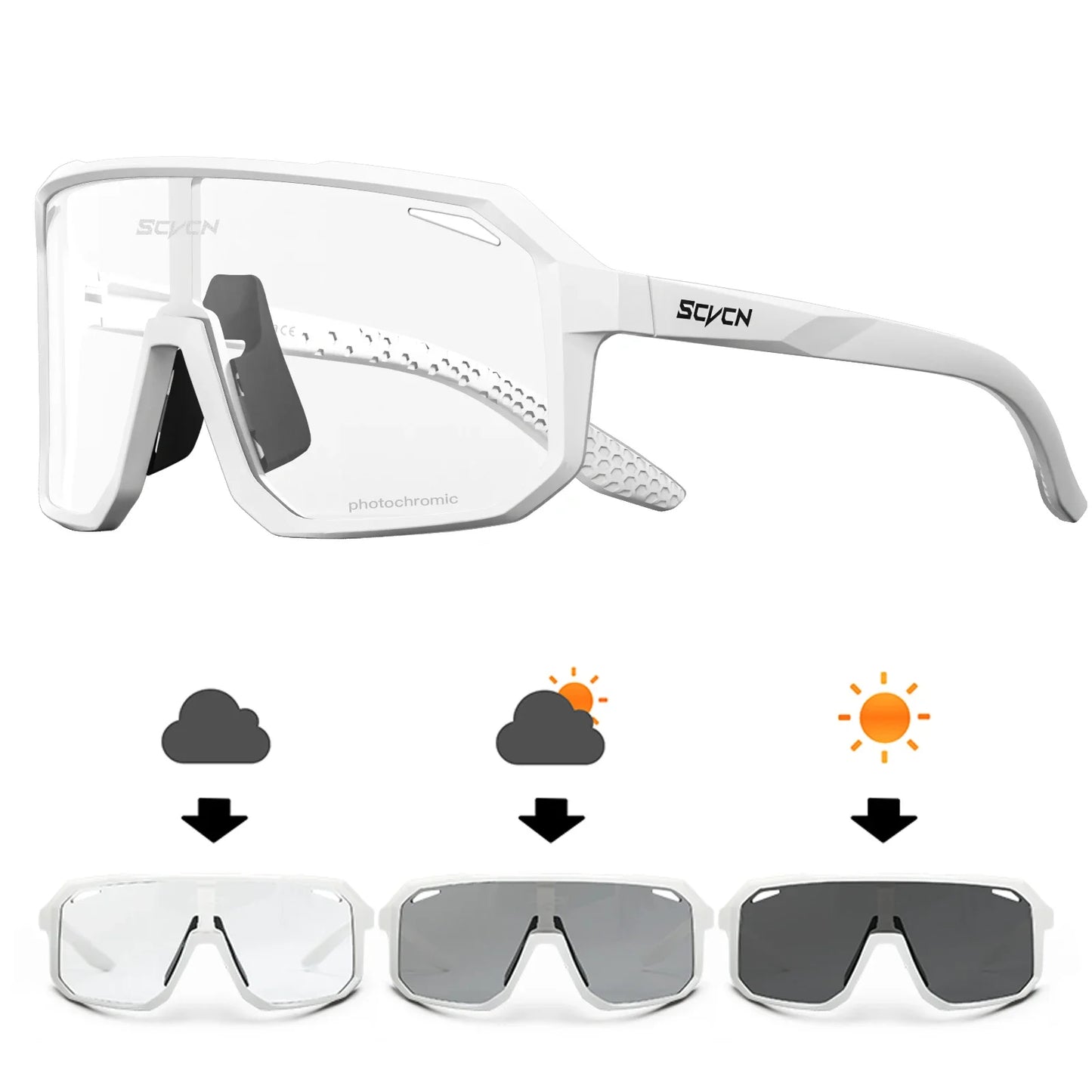 Óculos de ciclismo SCVCN para bicicleta, montanha, caminhada, acampamento, golfe, óculos de sol com proteção UV400 para homens e mulheres