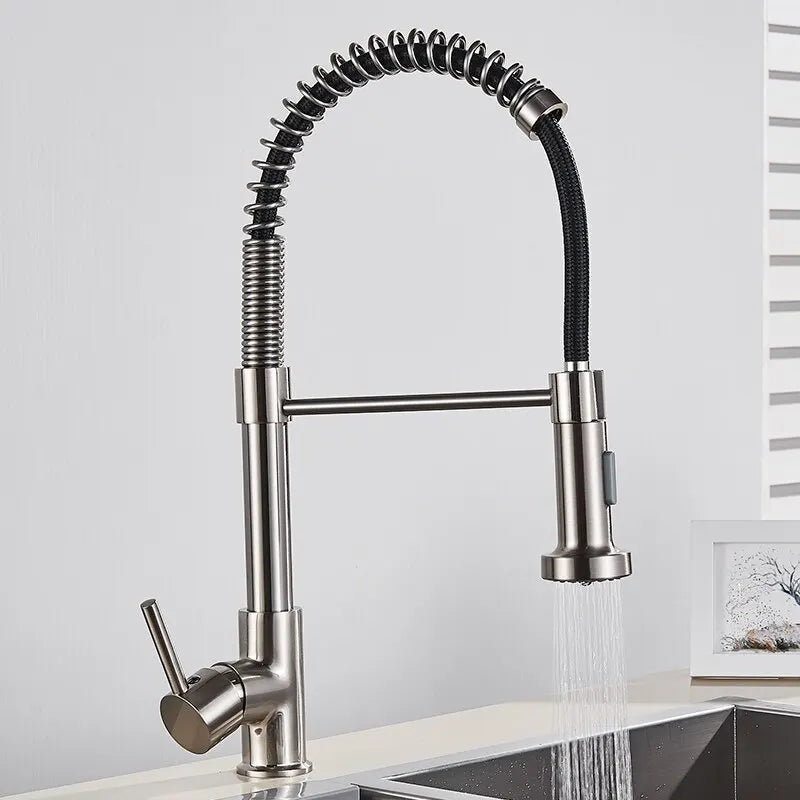Torneira de Cozinha Retrátil - Misturador de Água Quente e Fria