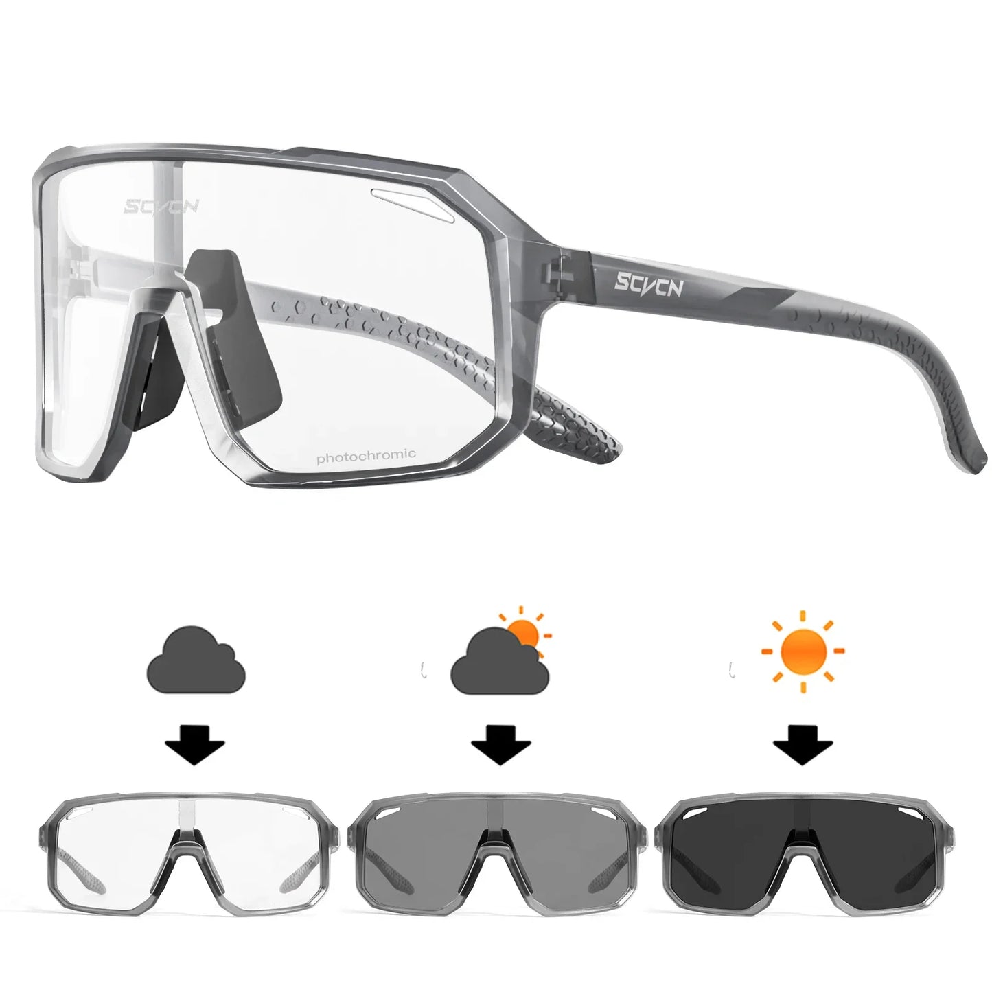 Óculos de ciclismo SCVCN para bicicleta, montanha, caminhada, acampamento, golfe, óculos de sol com proteção UV400 para homens e mulheres