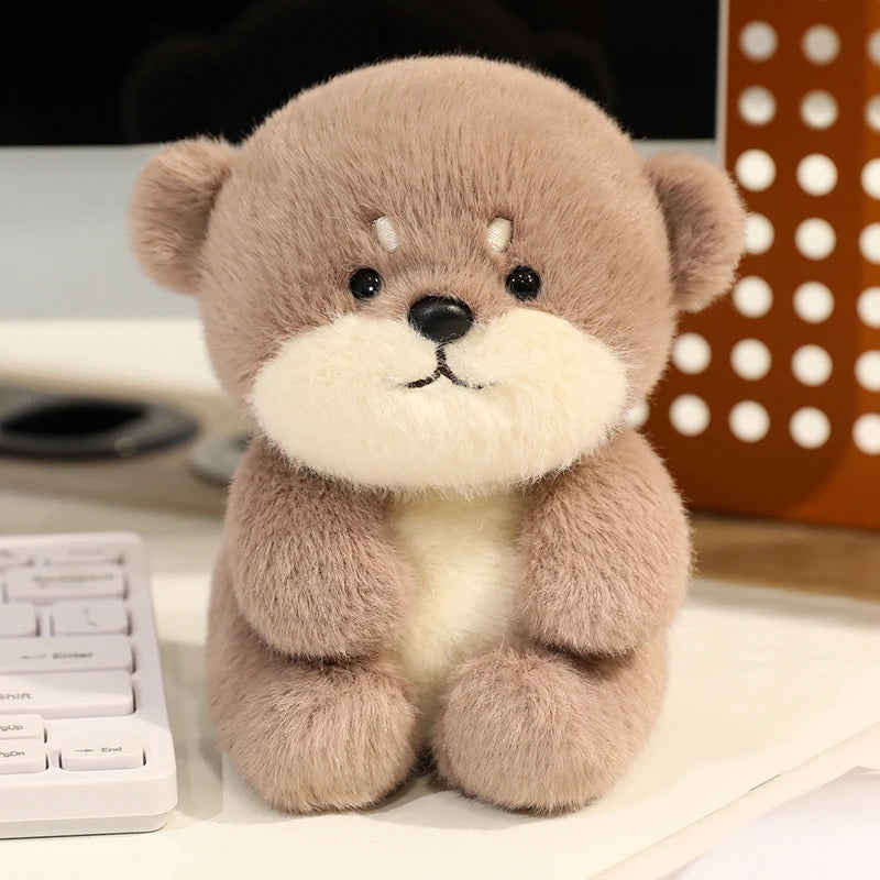 Animais Sentados Fofos – Pelúcias de Panda Vermelho, Raposa, Bicho-Preguiça, Gato, Capivara e Porquinho | Brinquedo de Pelúcia Macio para Crianças