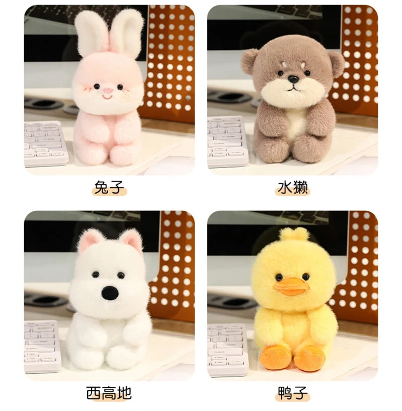 Animais Sentados Fofos – Pelúcias de Panda Vermelho, Raposa, Bicho-Preguiça, Gato, Capivara e Porquinho | Brinquedo de Pelúcia Macio para Crianças