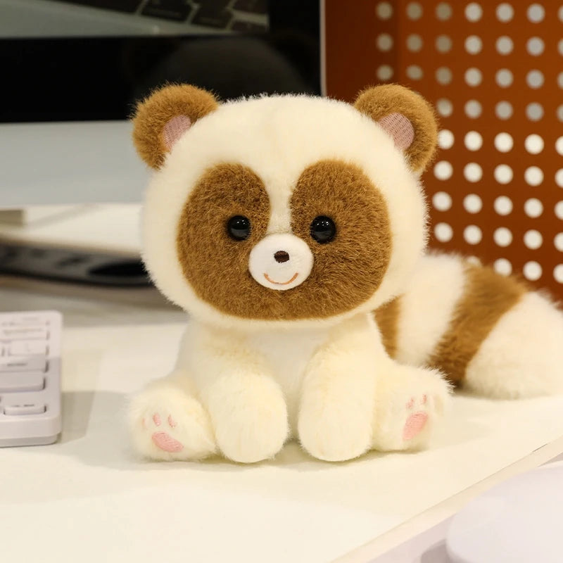 Animais Sentados Fofos – Pelúcias de Panda Vermelho, Raposa, Bicho-Preguiça, Gato, Capivara e Porquinho | Brinquedo de Pelúcia Macio para Crianças