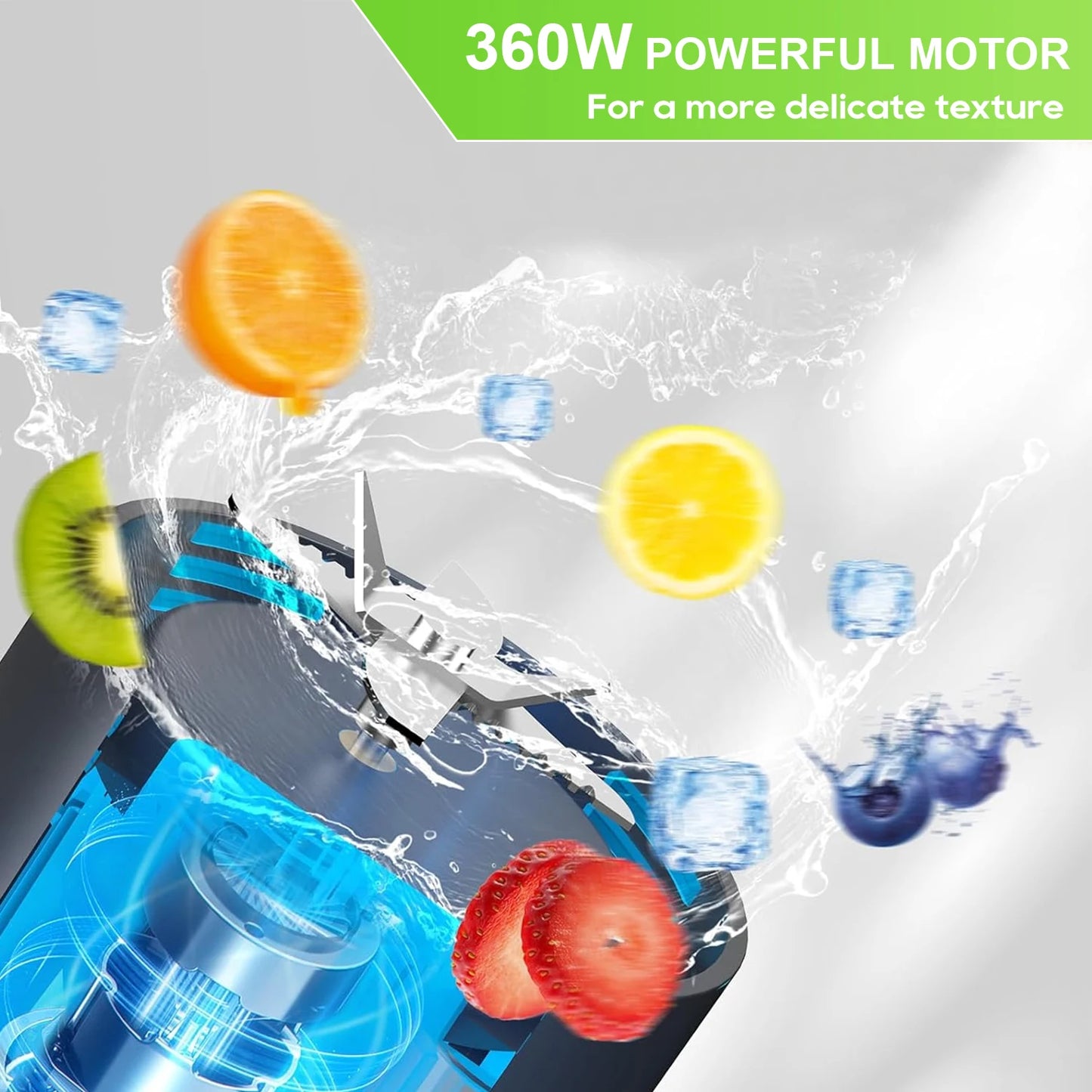 Liquidificador Elétrico Portátil 700ML - Espremedor de Frutas Frescas Multifuncional USB Recarregável para Shakes e Smoothies - Copo de Mistura para Uso Externo