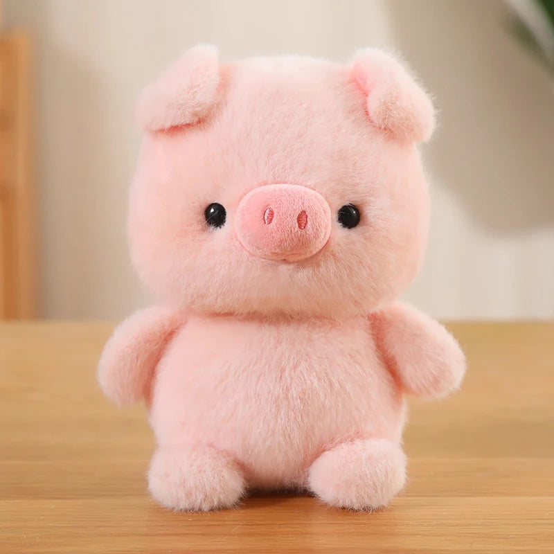 Animais Sentados Fofos – Pelúcias de Panda Vermelho, Raposa, Bicho-Preguiça, Gato, Capivara e Porquinho | Brinquedo de Pelúcia Macio para Crianças