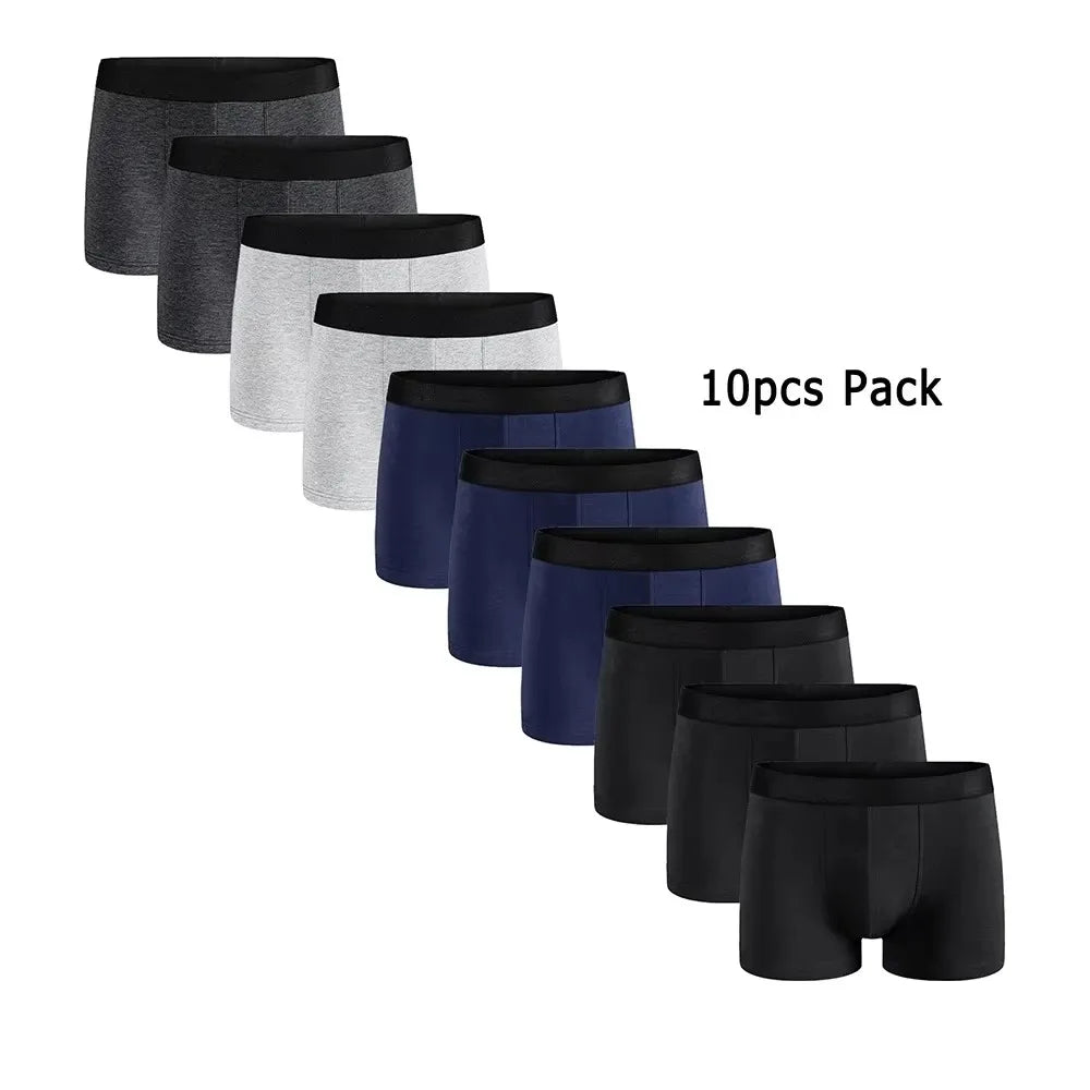 10 Peças Cueca Boxer Masculina – Moda, Conforto e Alta Elasticidade | Tecido Macio e Respirável