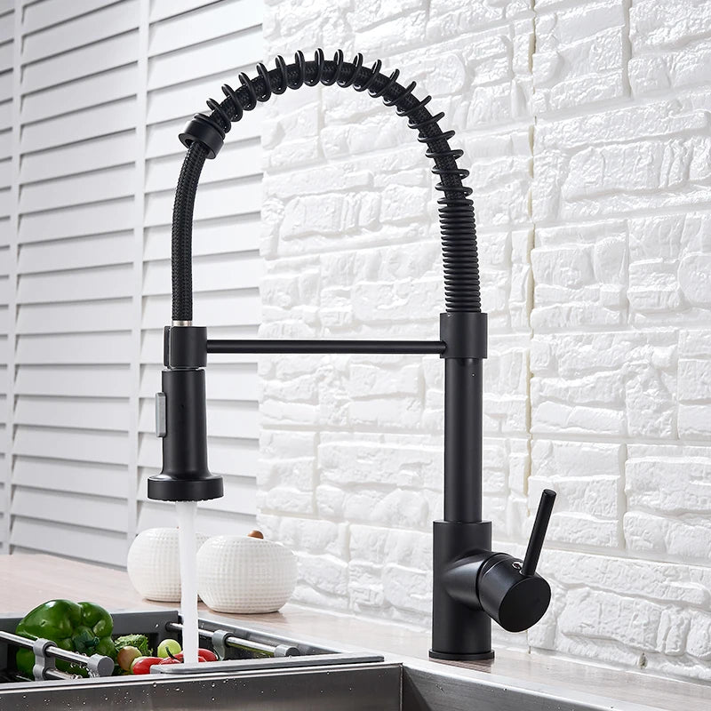 Torneira de Cozinha Retrátil - Misturador de Água Quente e Fria