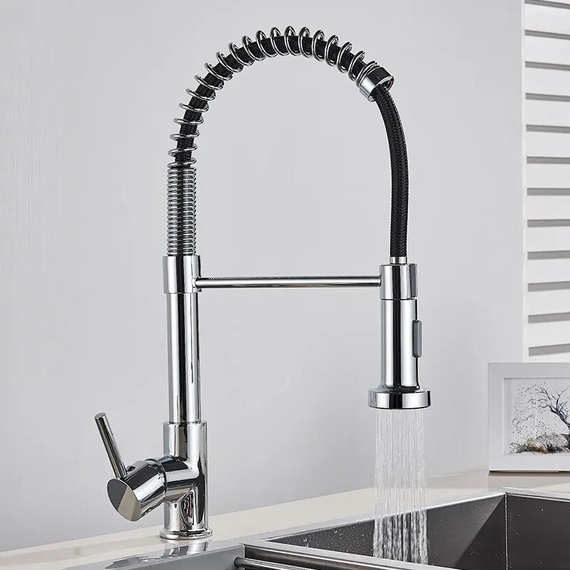 Torneira de Cozinha Retrátil - Misturador de Água Quente e Fria