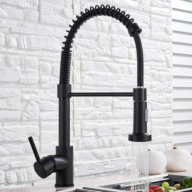 Torneira de Cozinha Retrátil - Misturador de Água Quente e Fria