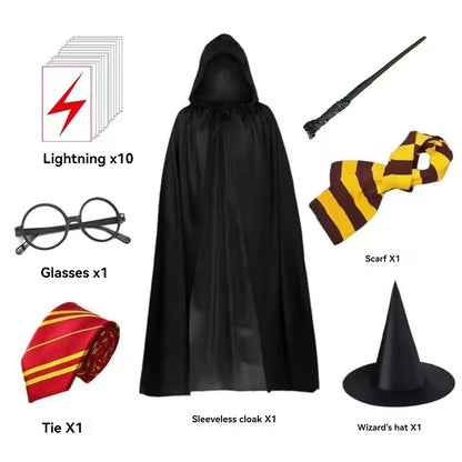 Nova fantasia de Halloween: Manto da Morte para Adultos, Manto com Chapéu, Manto de Vampiro, Túnica de Mago, Maquiagem, Fantasia para Baile de Gala