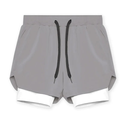 Shorts Masculinos 2 em 1 - Esportivos, Respiráveis e de Secagem Rápida