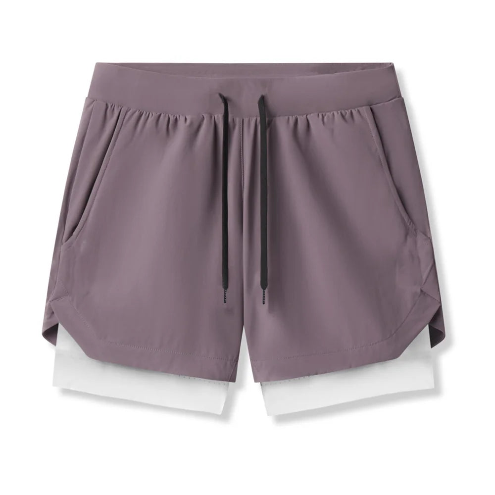 Shorts Masculinos 2 em 1 - Esportivos, Respiráveis e de Secagem Rápida