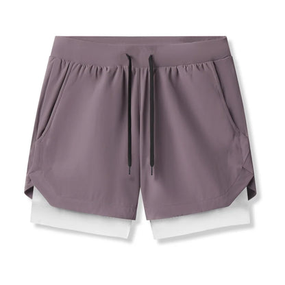 Shorts Masculinos 2 em 1 - Esportivos, Respiráveis e de Secagem Rápida