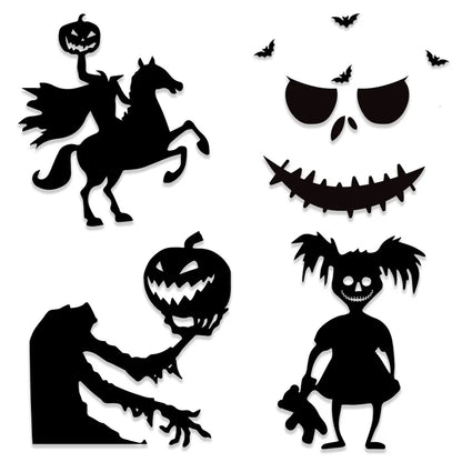 Adesivos decorativos de Halloween para portas, janelas, mãos de esqueleto, abóboras, faça você mesmo, diabo, chapéu de bruxa, adesivos de vidro para janelas, fantasmas.