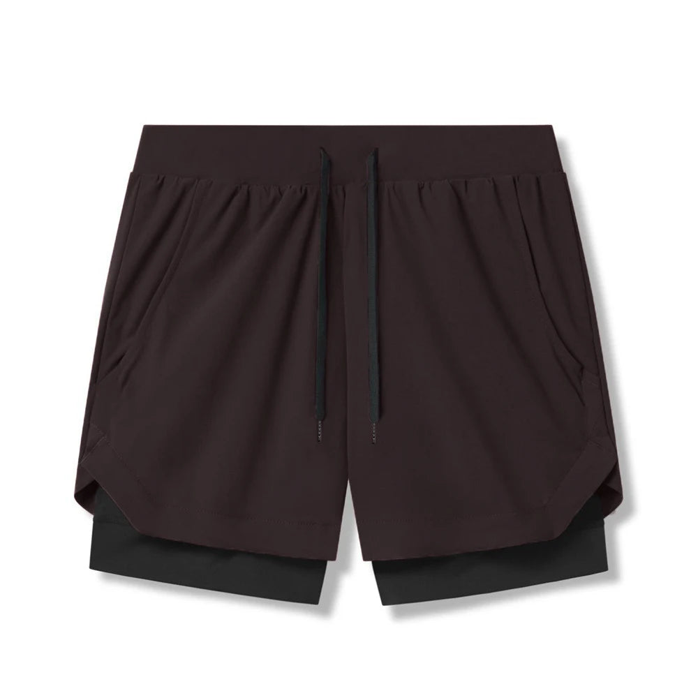 Shorts Masculinos 2 em 1 - Esportivos, Respiráveis e de Secagem Rápida