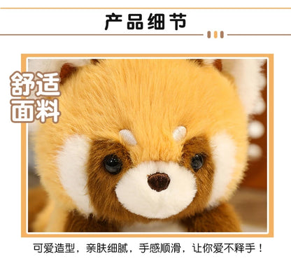 Animais Sentados Fofos – Pelúcias de Panda Vermelho, Raposa, Bicho-Preguiça, Gato, Capivara e Porquinho | Brinquedo de Pelúcia Macio para Crianças