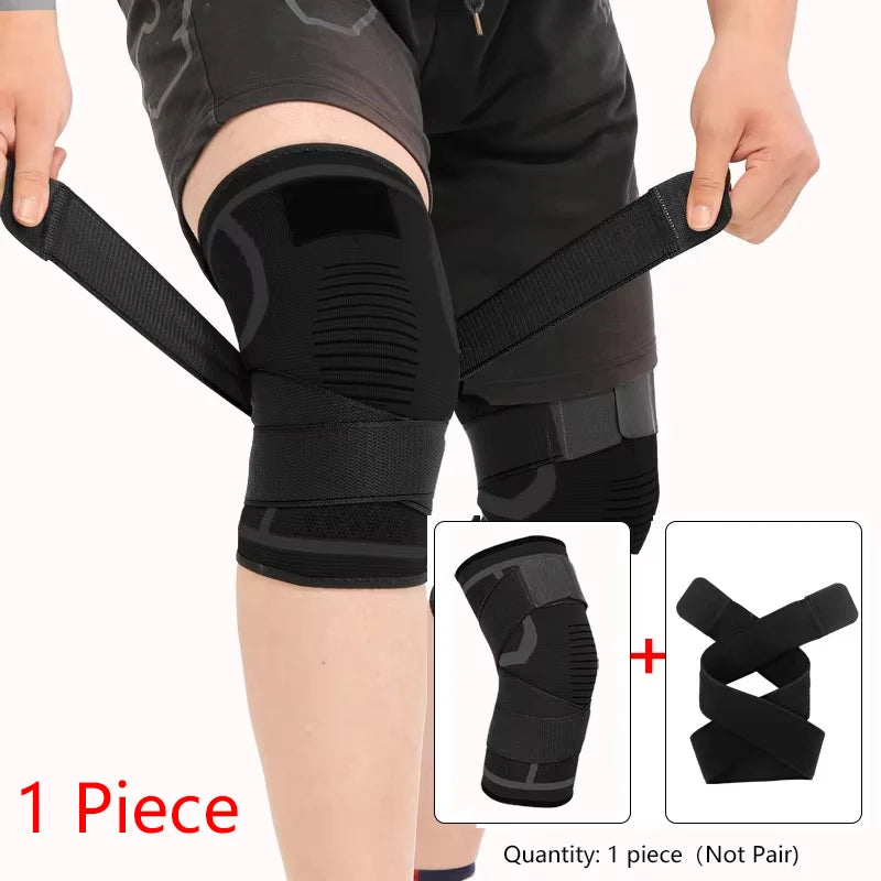 1 Peça de Joelheiras Esportivas em Nylon – Compressão para Corrida, Academia, Musculação, Ciclismo, Basquete e Atividades ao Ar Livre