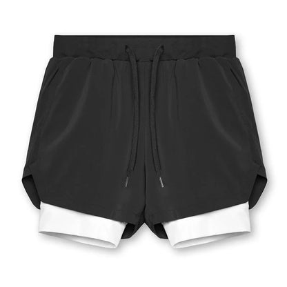 Shorts Masculinos 2 em 1 - Esportivos, Respiráveis e de Secagem Rápida