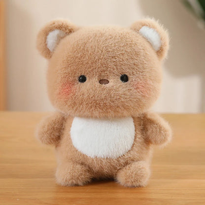 Animais Sentados Fofos – Pelúcias de Panda Vermelho, Raposa, Bicho-Preguiça, Gato, Capivara e Porquinho | Brinquedo de Pelúcia Macio para Crianças