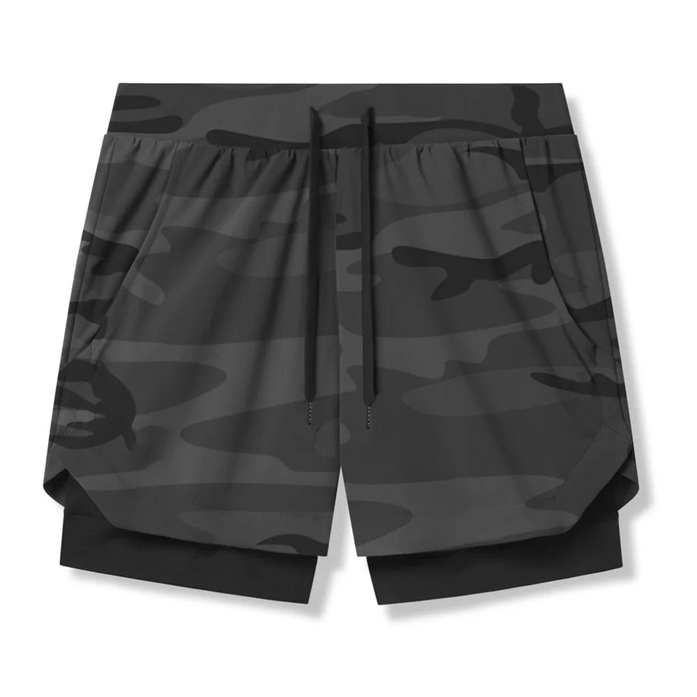 Shorts Masculinos 2 em 1 - Esportivos, Respiráveis e de Secagem Rápida