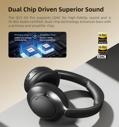 Fone de ouvido sem fio QCY H3 Pro ANC - Bluetooth 5.4