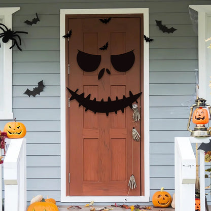 Adesivos decorativos de Halloween para portas, janelas, mãos de esqueleto, abóboras, faça você mesmo, diabo, chapéu de bruxa, adesivos de vidro para janelas, fantasmas.