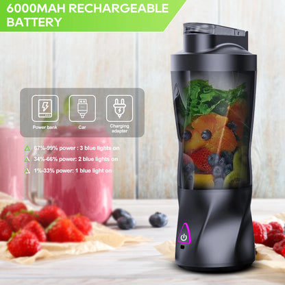 Liquidificador Elétrico Portátil 700ML - Espremedor de Frutas Frescas Multifuncional USB Recarregável para Shakes e Smoothies - Copo de Mistura para Uso Externo