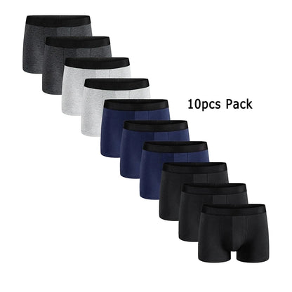 10 Peças Cueca Boxer Masculina – Moda, Conforto e Alta Elasticidade | Tecido Macio e Respirável