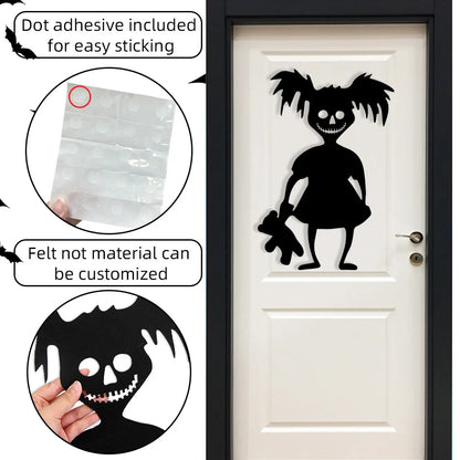 Adesivos decorativos de Halloween para portas, janelas, mãos de esqueleto, abóboras, faça você mesmo, diabo, chapéu de bruxa, adesivos de vidro para janelas, fantasmas.