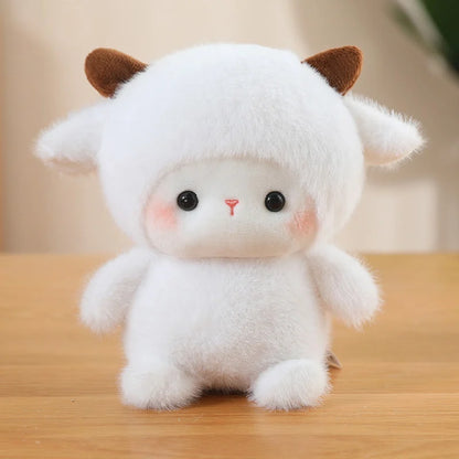 Animais Sentados Fofos – Pelúcias de Panda Vermelho, Raposa, Bicho-Preguiça, Gato, Capivara e Porquinho | Brinquedo de Pelúcia Macio para Crianças