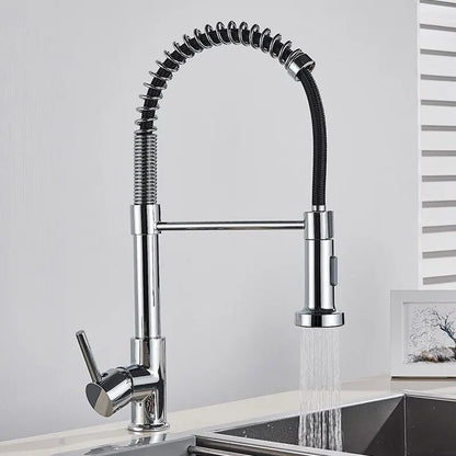 Torneira de Cozinha Retrátil - Misturador de Água Quente e Fria